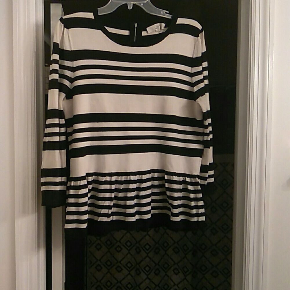 Black and white peplum shirt